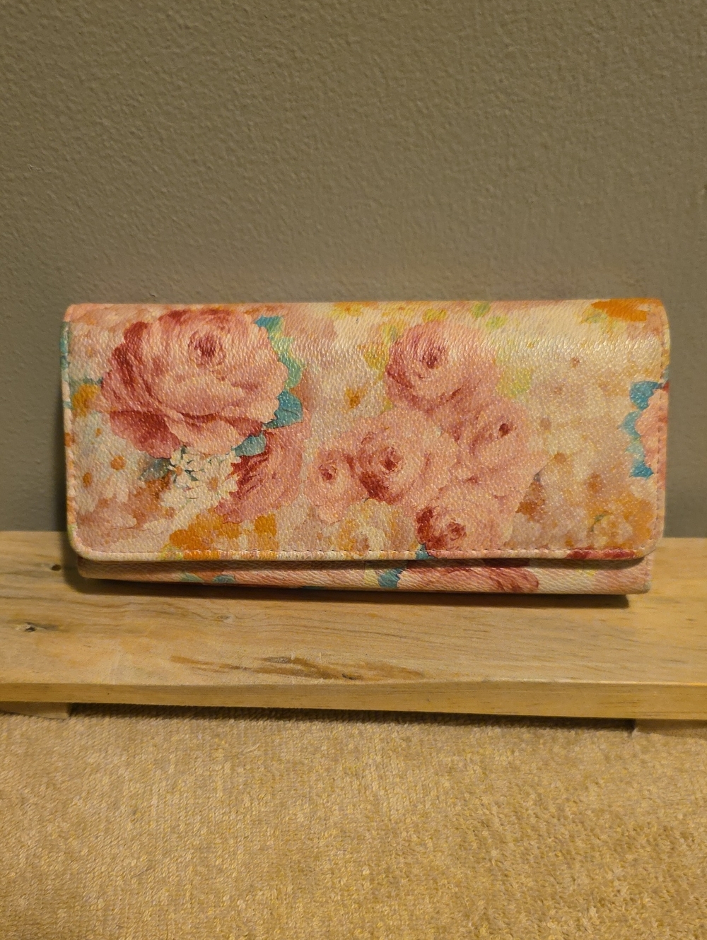 Floral Pink Foldover organizer Wallet - Inv.515